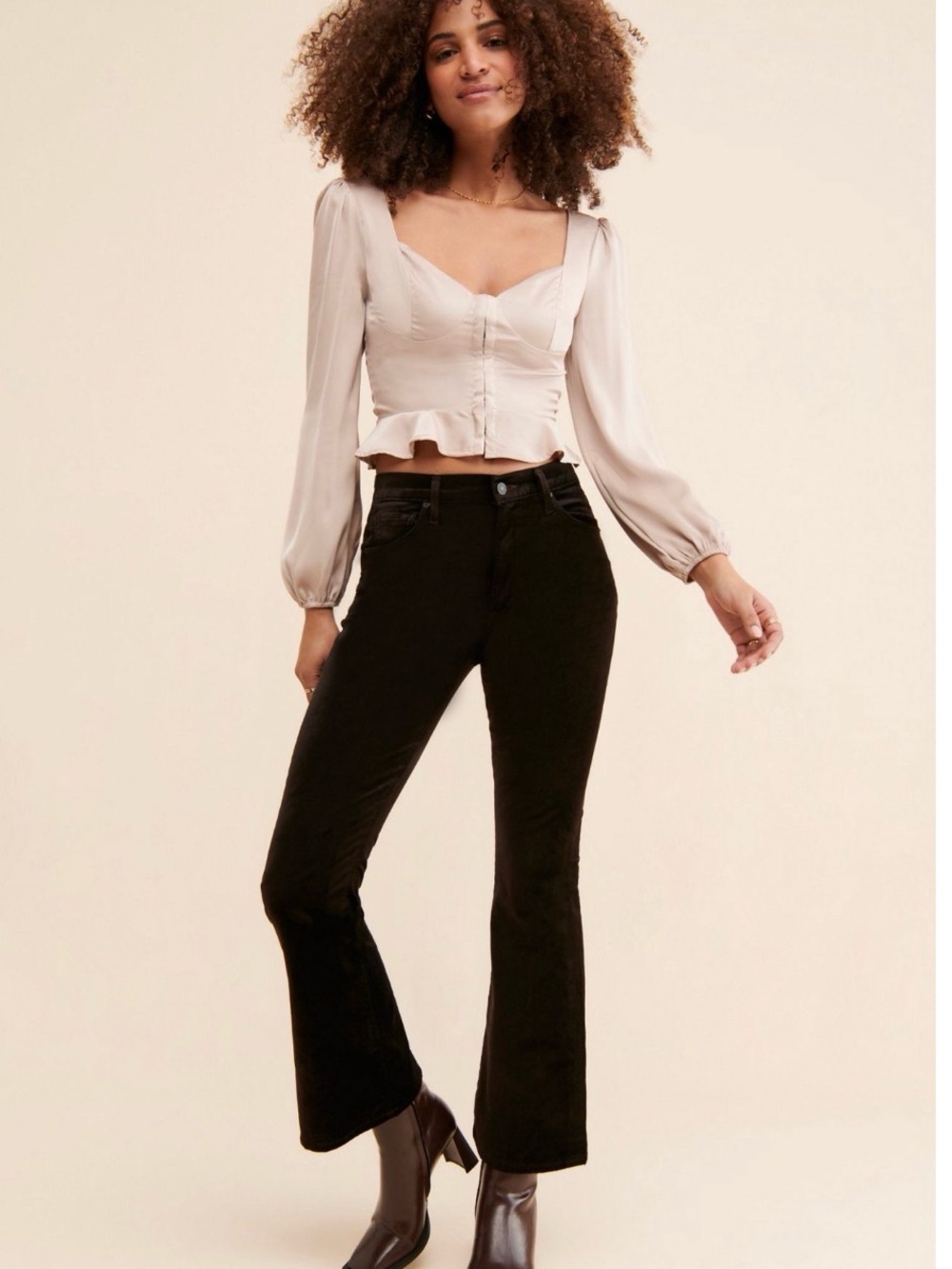 Citizens Of Humanity Dark Brown Velvet Flare Jeans